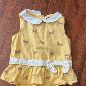 Janie and Jack Yellow Horse Print Top